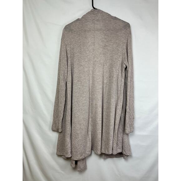Brynn Walker Women's Size Large Tan Lightweight Long Sleeve Open Front Cardigan - Picture 8 of 8